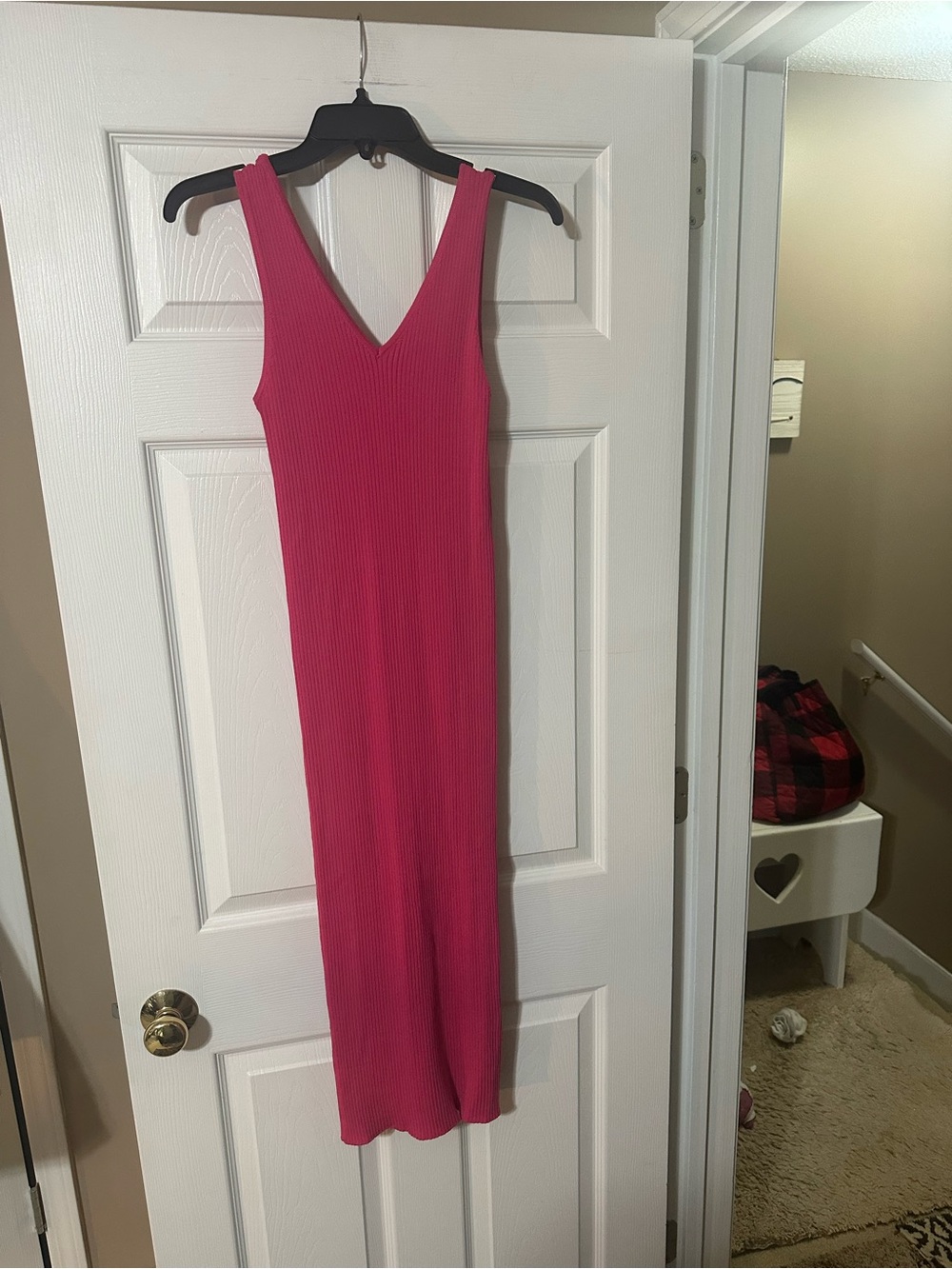 Edited Ribbed Hot Pink Midi